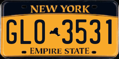 NY license plate GLO3531