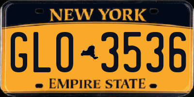 NY license plate GLO3536