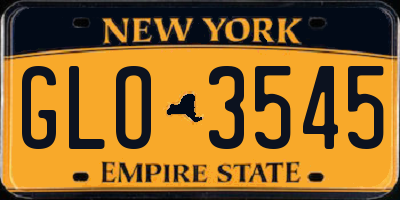 NY license plate GLO3545