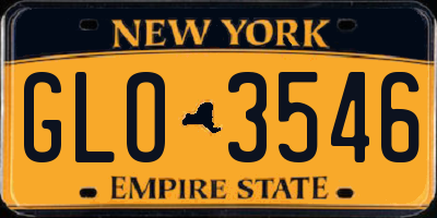 NY license plate GLO3546
