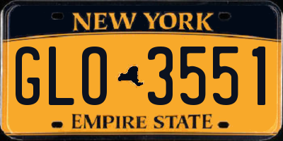 NY license plate GLO3551