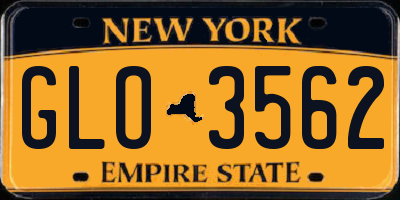 NY license plate GLO3562