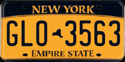 NY license plate GLO3563