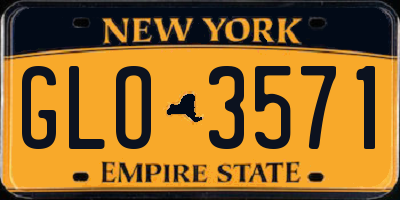 NY license plate GLO3571