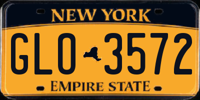 NY license plate GLO3572