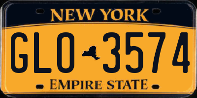 NY license plate GLO3574