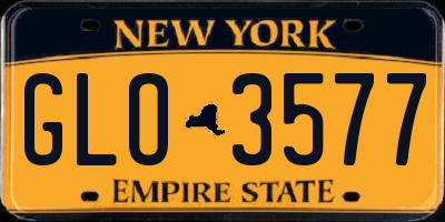 NY license plate GLO3577