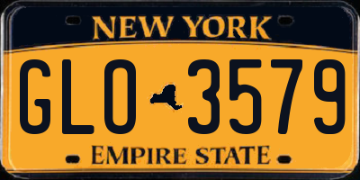 NY license plate GLO3579