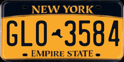 NY license plate GLO3584