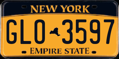 NY license plate GLO3597