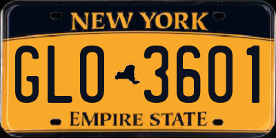 NY license plate GLO3601
