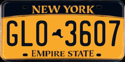 NY license plate GLO3607
