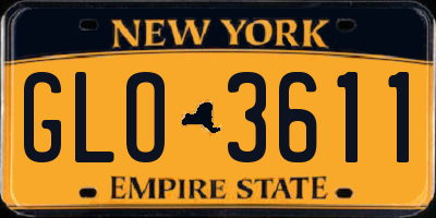 NY license plate GLO3611