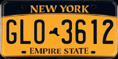 NY license plate GLO3612