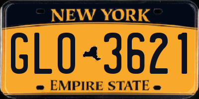 NY license plate GLO3621