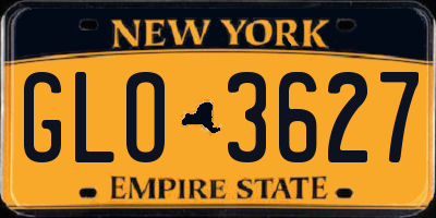 NY license plate GLO3627