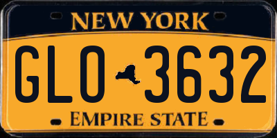 NY license plate GLO3632