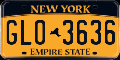 NY license plate GLO3636