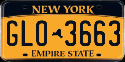NY license plate GLO3663