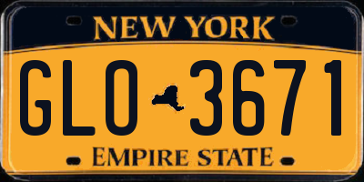NY license plate GLO3671