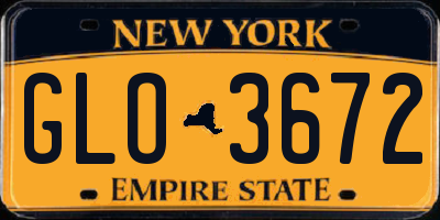NY license plate GLO3672