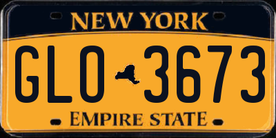 NY license plate GLO3673