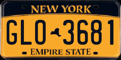 NY license plate GLO3681
