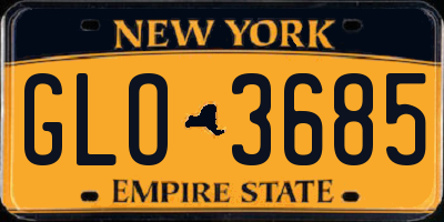 NY license plate GLO3685