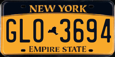 NY license plate GLO3694