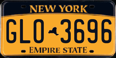 NY license plate GLO3696
