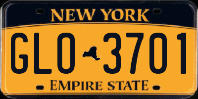 NY license plate GLO3701
