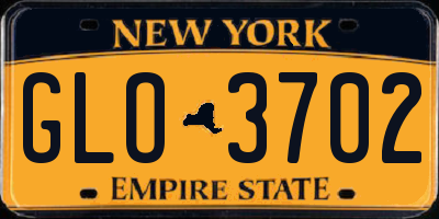 NY license plate GLO3702