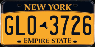 NY license plate GLO3726