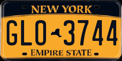 NY license plate GLO3744