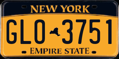 NY license plate GLO3751