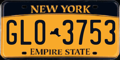 NY license plate GLO3753