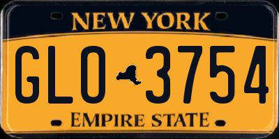 NY license plate GLO3754