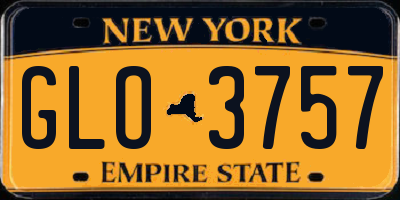 NY license plate GLO3757