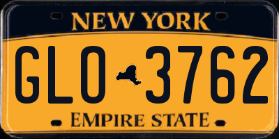 NY license plate GLO3762