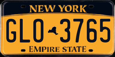 NY license plate GLO3765
