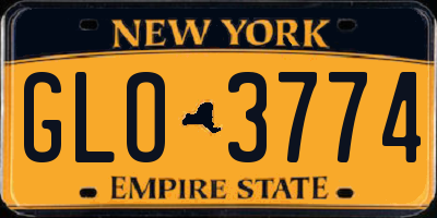 NY license plate GLO3774