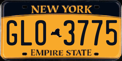 NY license plate GLO3775