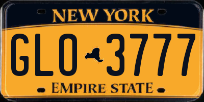 NY license plate GLO3777