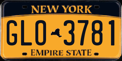 NY license plate GLO3781