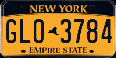 NY license plate GLO3784