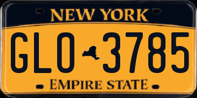 NY license plate GLO3785