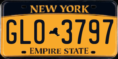NY license plate GLO3797
