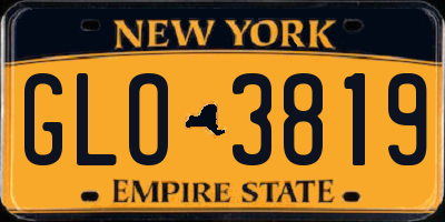 NY license plate GLO3819