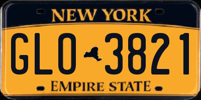 NY license plate GLO3821