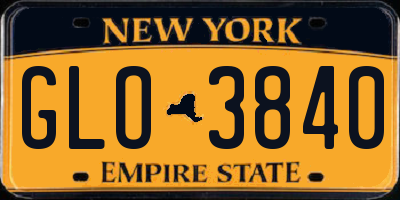 NY license plate GLO3840